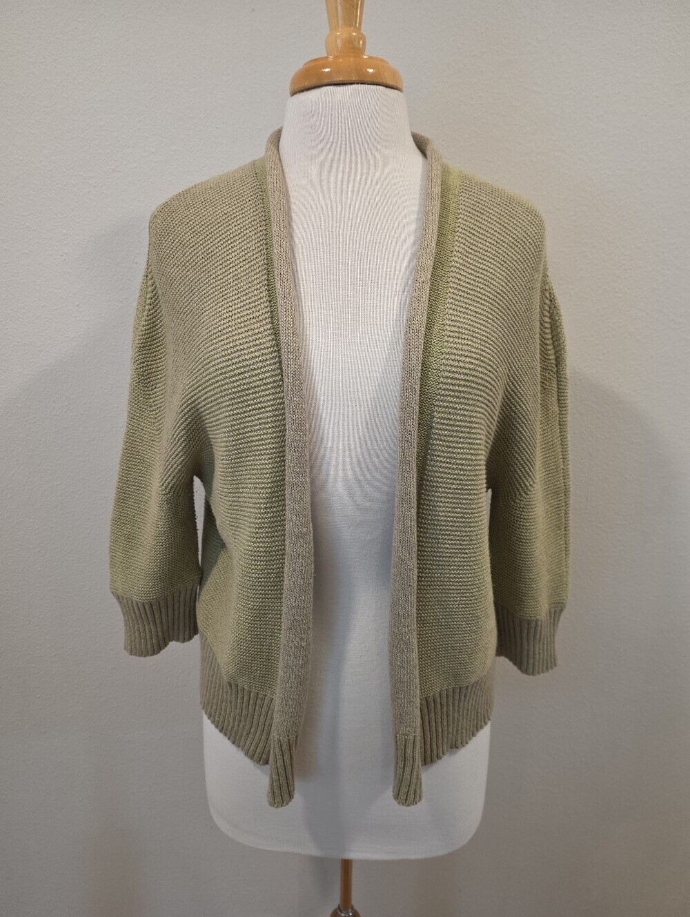 Margaret O'Leary Chartreuse Green Open Front Cardigan
